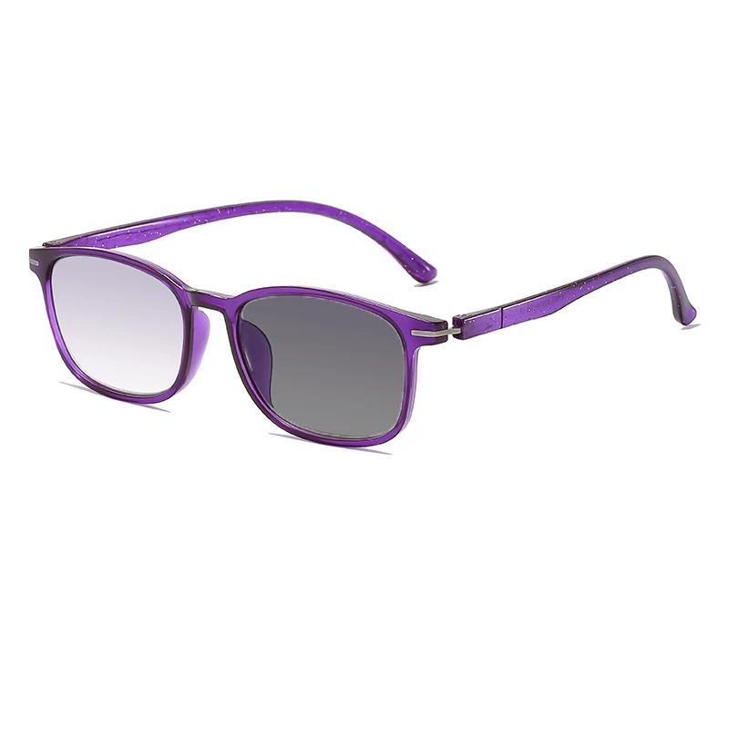 

Унисекс Новые модные квадратные фотохромные солнцезащитные очки для пресбиопии 2 в 1 с градиентными цветными линзами УФ-очки для чтения до +4,0 +250