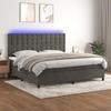 VidaXL Slat Bed Base with Mattress and LEDs, Upholstered Bed with Headboard, Double Bed, Adult Bedroom Bed, 3136384