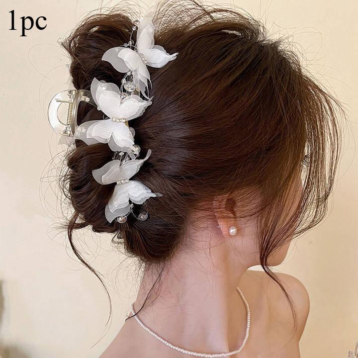 Pinza per Capelli a Forma di Farfalla con Perline Grande Antiscivolo Accessori per Capelli per Capelli Spessi Donna Quotidiano Festa Disponibile in 3 Colori