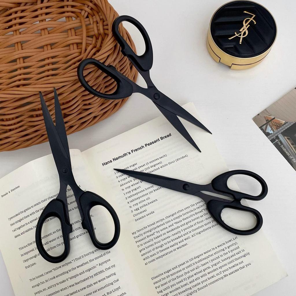 Premium Black Handmade Scissors with Semicircular Handle – Stainless Steel Office & Home Tool