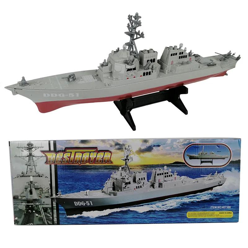 Missile Ship Model Toys Static Finished Warship Destroyer Pendulum with Bracket белый