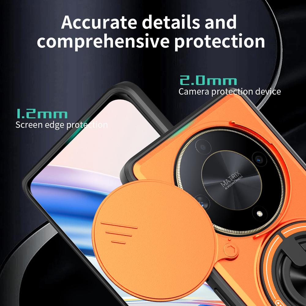 KEYSION Magnetic Phone Case for Honor X9b 5G X9A Slide Camera Protection Upright Kickstand Shockproof Cover for Magic 5 6 Lite