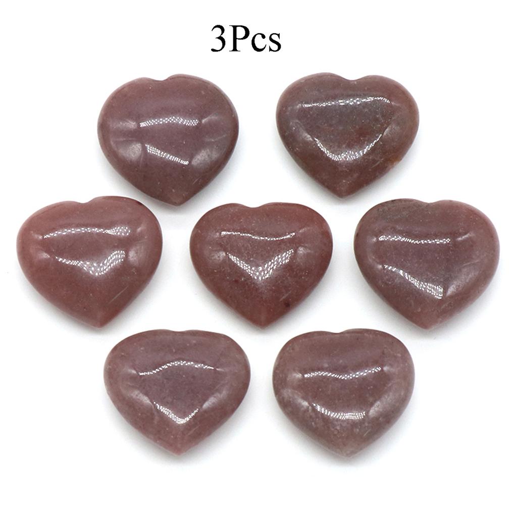 3Pcs, Assorted Natural Crystal Heart Stones Bulk Polished Healing Crystal Hearts for DIY Jewelry, Meditation, Reiki & Valentine's Day Gifts