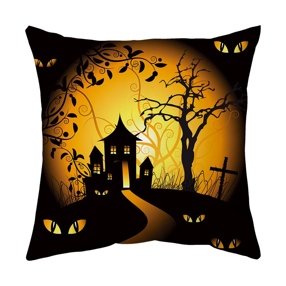Halloween Cartoon Backrest Sofa Pillow Case Pillow Case Decoration Peach Skin Pillow Cushion Nordic Living Room