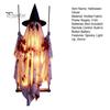 Front Porch Holiday Display Hanging Swing Ghost Halloween Decoration, Spooky Light Up Large Swinging Adjustable Cord with Blood Fabric for Yard