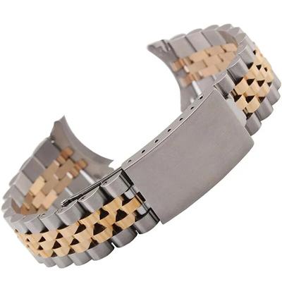 Uhrenarmband aus Edelstahl, 13 mm, 17 mm, 18 mm, 19 mm, 20 mm, 21 mm, 22 mm, Roségold, Silber, Oyster-Armband