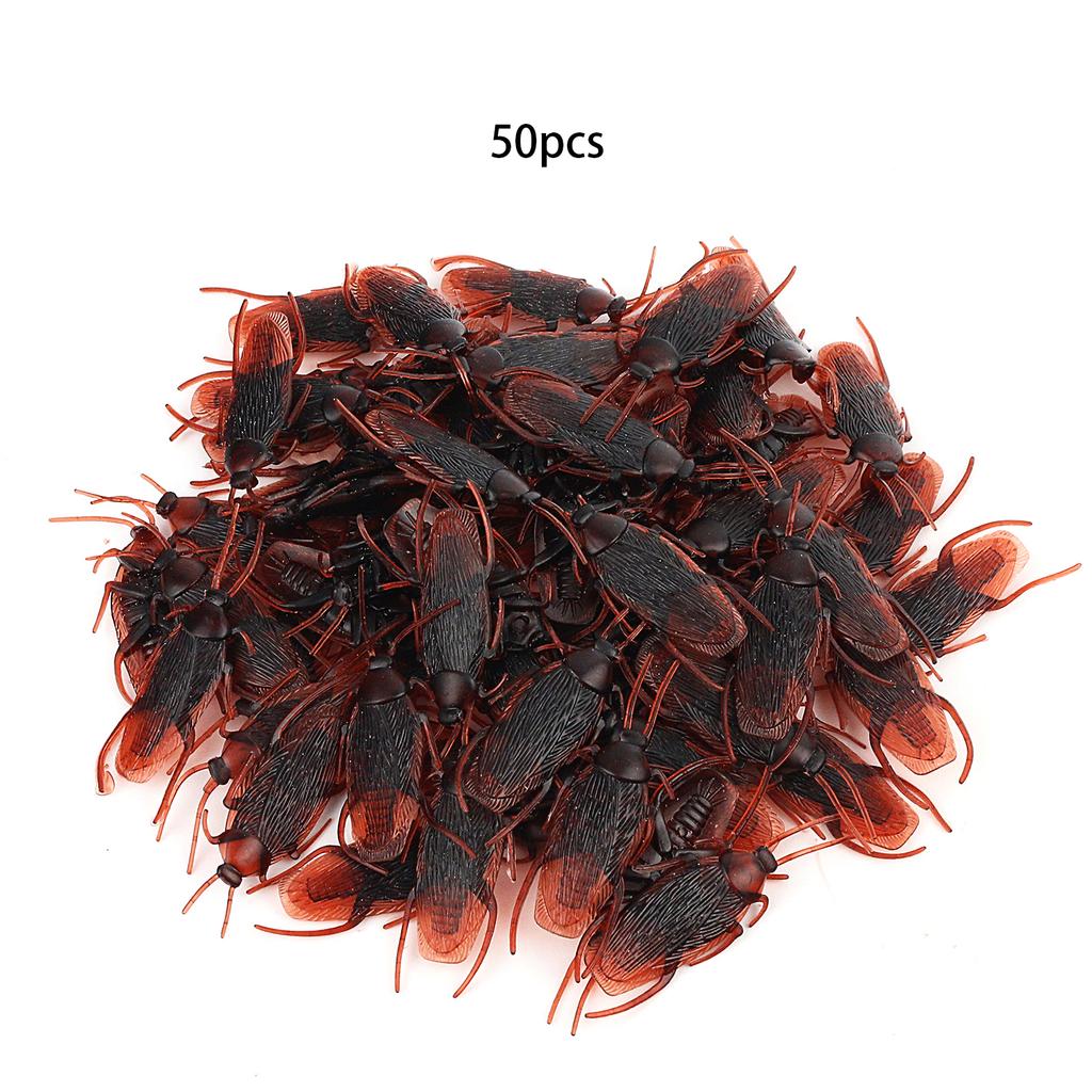 50Pcs Realistic Fake Cockroaches, Pranks, Perfect For Halloween Projects, Prank Toys