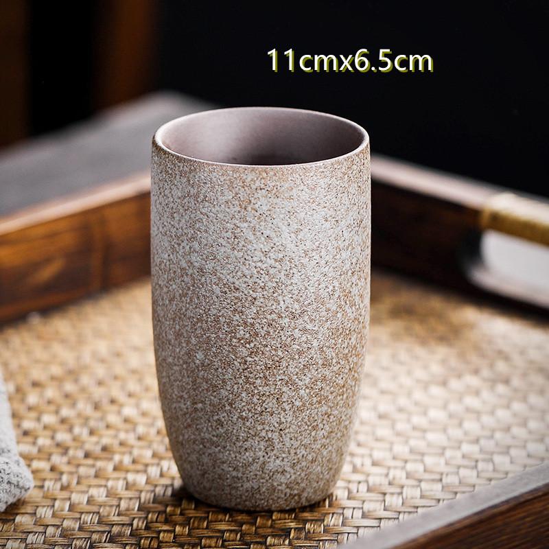 Large Retro Ceramic Tea Cup with Lid and Infuser Kung Fu Tea Set Coarse Pottery Office Coffee Cup Gift Saudi Arabia Dedicated
