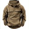 Spring and Autumn Men's Hoodie Zipper Multi Pocket Hoodie Sports and Leisure with Velvet