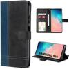 Protective Case for Samsung Galaxy S10 - BOOLING - Leather Effect - Two-tone Navy Blue - Anti-Scratch Shockproof