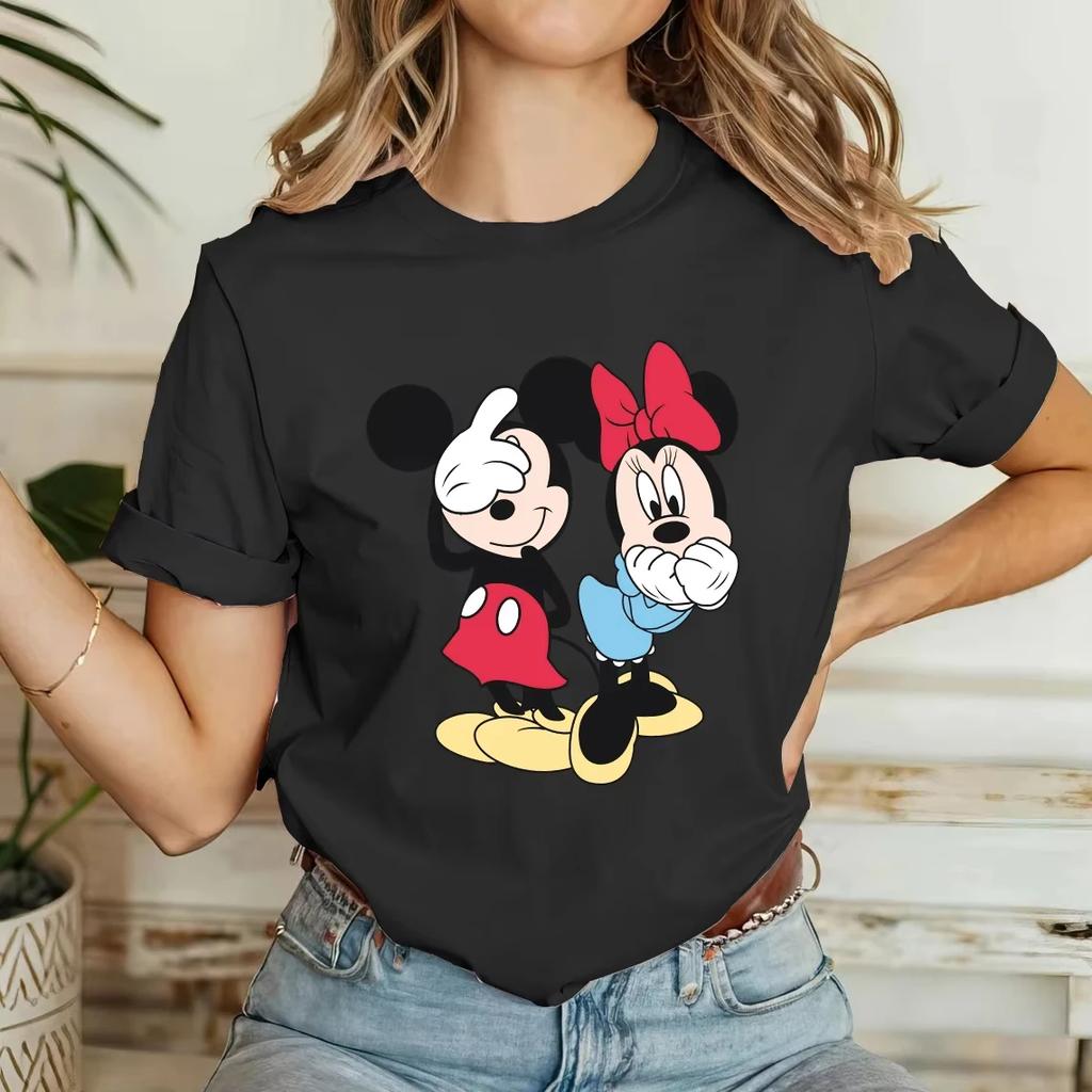 CoolTrendy Casual Mickey Minnie Print Cute Shortsleeved Tshirt Casual Fashion Elegant Top Family Party Camping