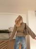 In Stock - New Elegant Khaki Autumn Trench Coat with Stand-Up Collar & Belted Waist