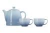 Le Creuset 3-Piece Teatime Set, Teacup and Teapot, Coastal Blue, Perfect for Weddings, Anniversaries, Bridal Gifts, and Celebrations. Heat, Cold, and
