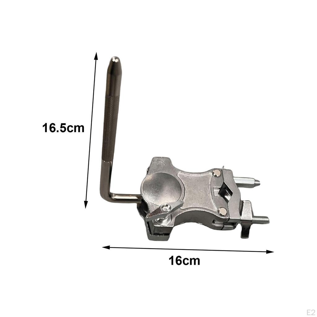 L Shaped Rod Clamp Percussion Mounting Bracket Drum Set with Securing Clip Cowbell