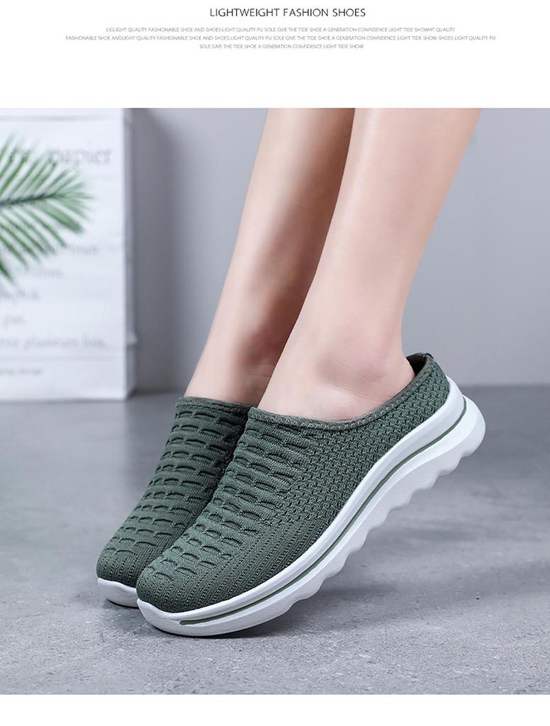 Women's Summer Breathable Slip-On Slippers - Soft Sole, Comfortable, Fashionable, Odor-Free Half Shoes