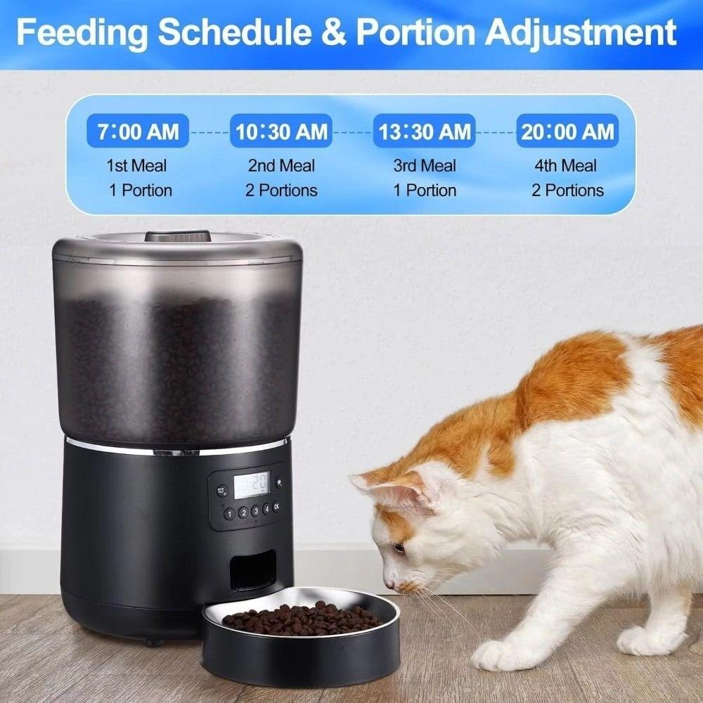 4L Cat Automatic Feeder Stainless Steel Bowl APP Control Feeder Dog Food Dispenser  For Cats Dogs