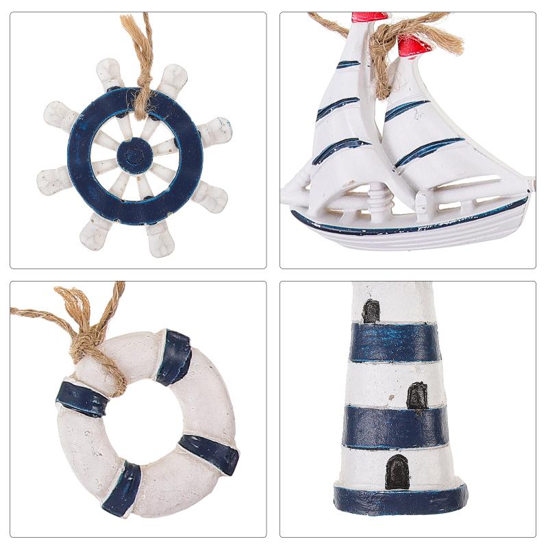 6 Pcs Mediterranean Pendant Nautical Hanging Decorations Christmas Sto Delicate Desktop