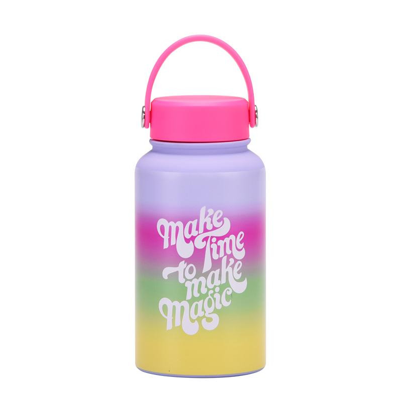 650Ml Thermos Cup Wide Mouth Portable Vacuum Children'S Student Sports Kettle Outdoor Printing Water Cup