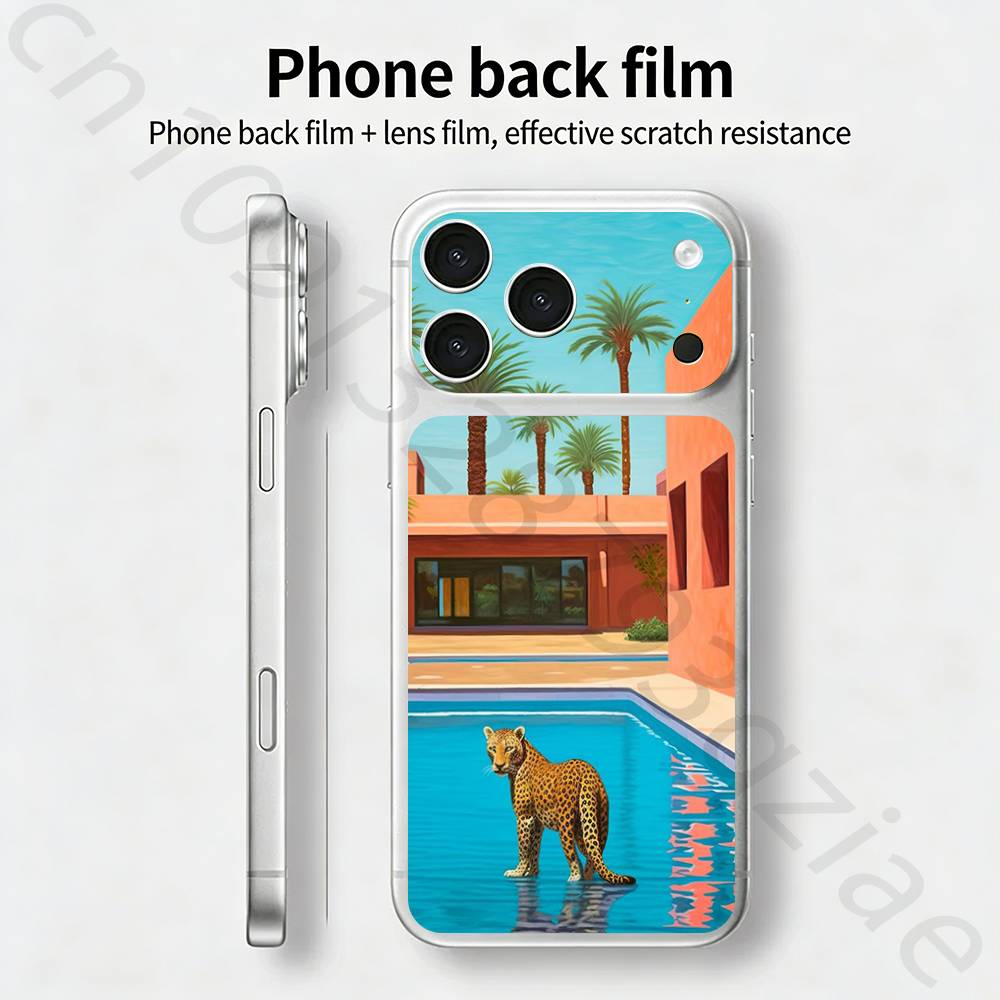 

Art D-David Hockney paint For iPhone 17 pro Max /17 pro Full Cover Decal Skin Wrap 3D Colorful Rear Protective Sticker Film iPhone17pro