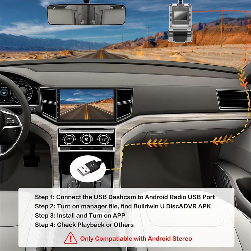 Mini Car Dvr Camera Dashcam For Android Usb Video Registrator G-Sensor Night Vision With Adas G-Sensor Night Vision