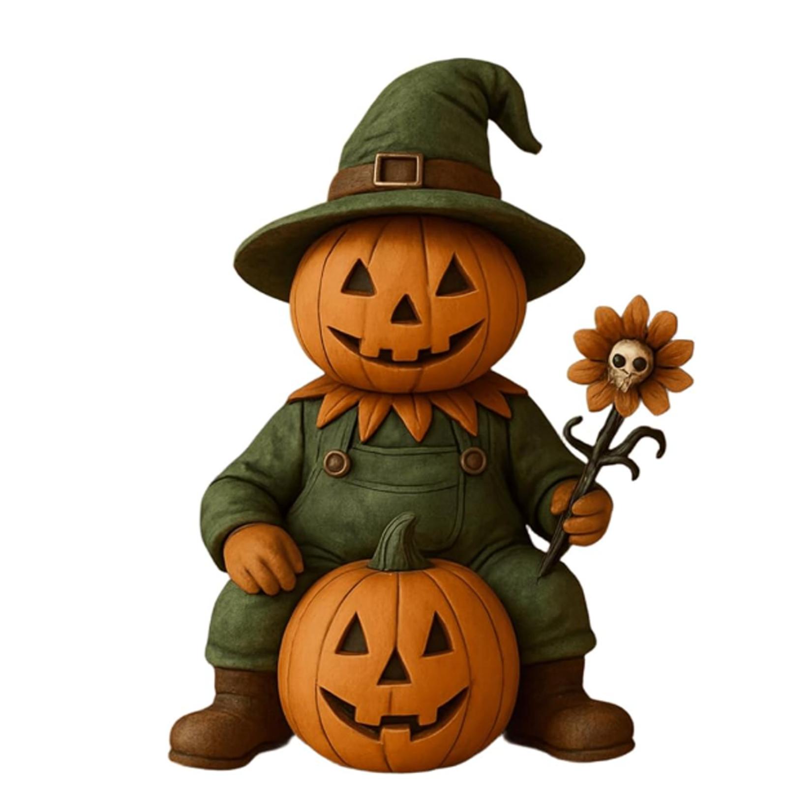 

Pumpkin Man Figurine, Halloween Decorations Indoor, Cute Scary Pumpkin Head Scarecrow Statue, Desktop Ornaments, Suitable For Mantels, Bookshelves One Size