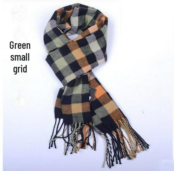 Winter Men's and Women's Thick Plaid Imitation Cashmere Scarf