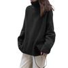Loose Ribbed Long Sleeve Solid Available In 5 Winter [Ishihara Liacceai] Women's High-Neck Sweater, Fit, Knit, Pullover, Slimming, Cute, Casual,