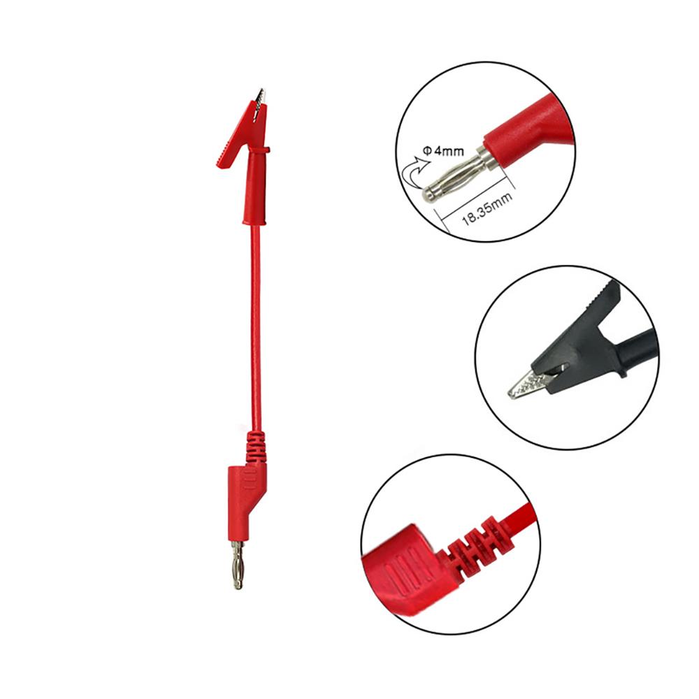 1piece 4mm Stackable Banana Plug To Crocodile Alligator Clips Flexible Cable for Multimeter Electrical Testing