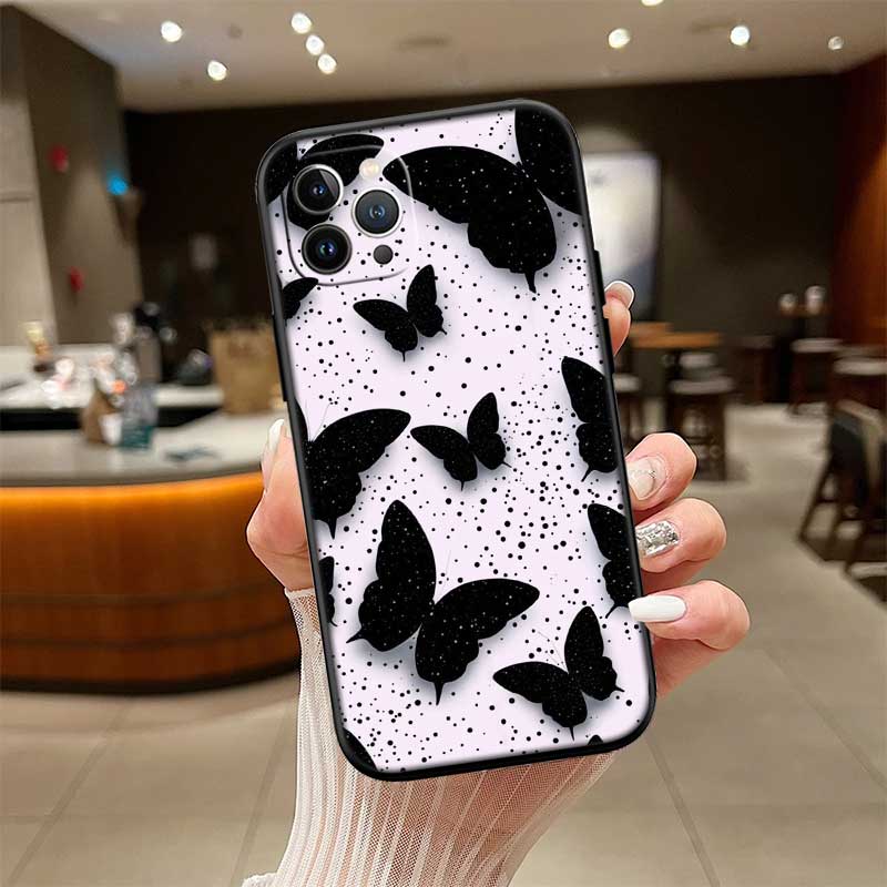 UP22 Colorful Butterfly New High-End Shell Phone Case for iPhone 16 15 14 13 12 Pro Max Plus Mini