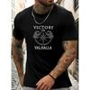 Europäische Größen Herren Sommer Lässiges Kurzarm-T-Shirt mit VICTORY OR VALHALLA Design