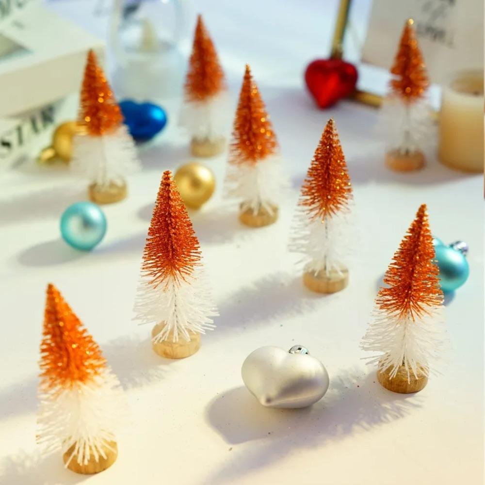 4pcs Plastic Mini Christmas Tree Gradient Artificial Xmas Pine Tree  Party Favors