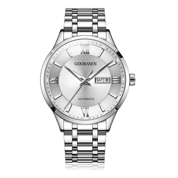 Gu Ba Sen Men's Waterproof Luminous Imitation Mechanical Watch with Calendar