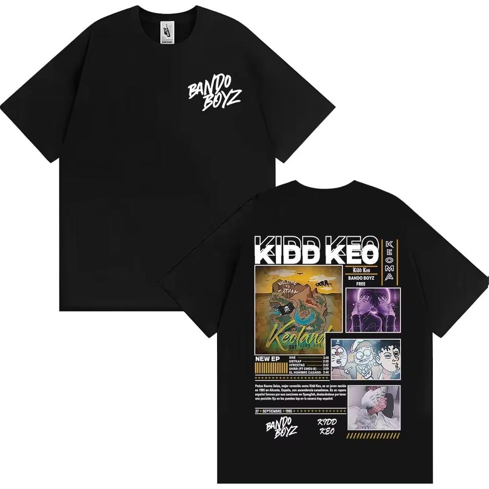 2026 Men s Harajuku Style Hip Hop Oversized Streetwear T-Shirt, Rapper Kidd Keo Bando Boyz World Tour Graphic Print Top T-Shirt 4XL