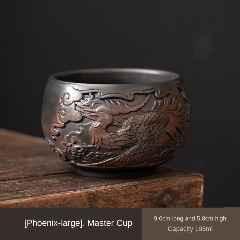 

Purple Pottery Master Tea Cup Individual Large Single Handmade Tea Tasting Cup Ceramic Retro Teacup Tea Bowl 200ml