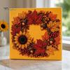 Funkelnde Herbstornamente Kürbis Kunst-Kit mit Kunstperlen, Herbstkranz Malerei Ernte Handgemachtes Bastelgeschenk 3D Perlen-Kit für Erwachsene Anfänger, Zuhause