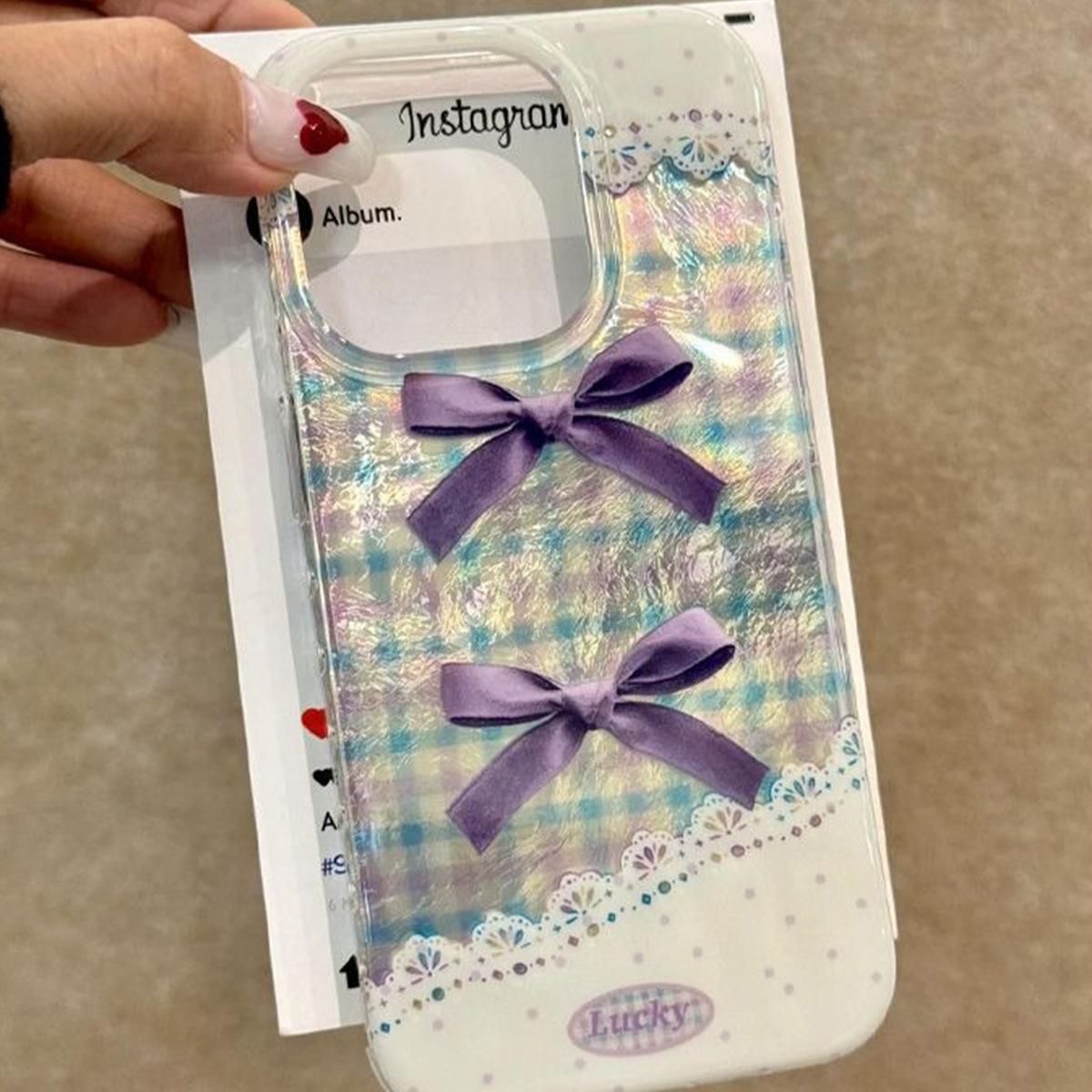 

Bow Shaped Transparent Phone Case All Inclusive IMD Phone Case with High-end Feel for Girls, for Apple Case, for Apple Phone Protective Case For iPhone 17PROMAX