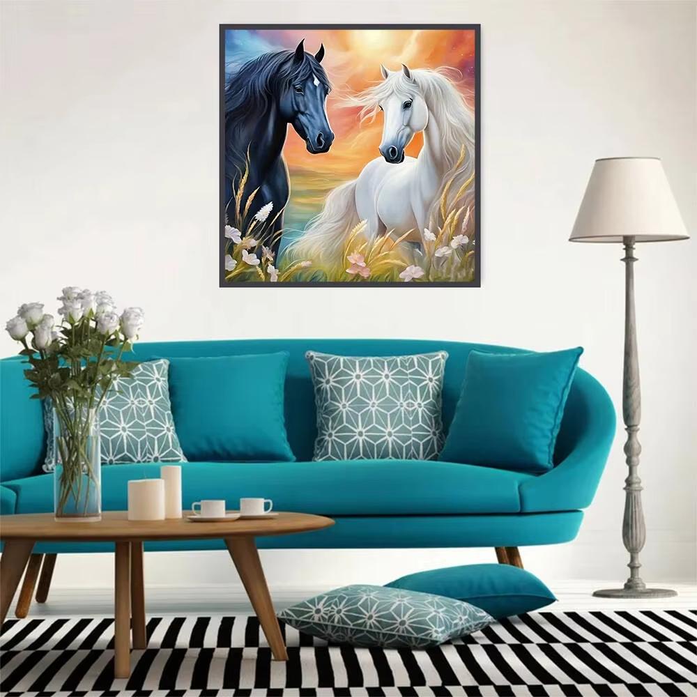 New Collection Diamond Mosaic Horse Sun Diamond Painting Full Round Drill Embroidery Animal Wall Decoration