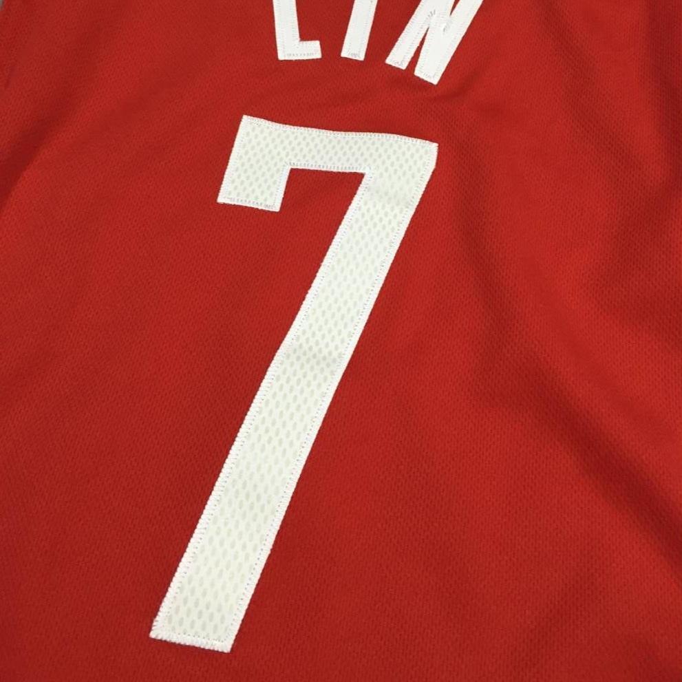 Adidas Letter Print Basketball Jersey SW Fan Edition Houston Rockets Jeremy Lin 7 Men Jerseys Red L84576