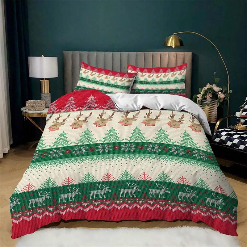Christmas Duvet Cover Sets With Red White Snowflake Holiday Style Christmas Xmas Design For Christmas Bedroom Decoration Women