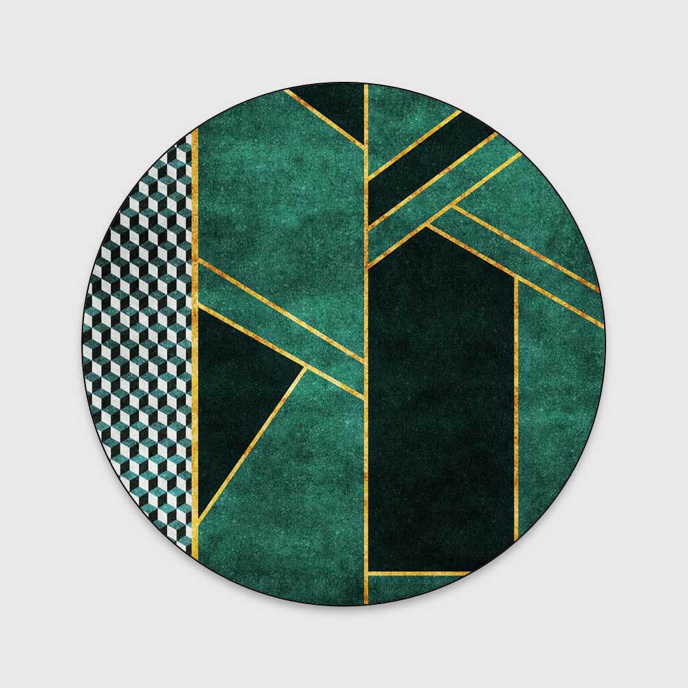 Tappeti di Lusso Leggero per Camera da Letto Tappeti Rotondi Verde Scuro Tappeto Decorazione Soggiorno Tappeto Armadio Tappeto Salotto Arredamento Casa Tappetino per Sedia