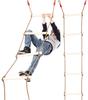 COMINGFIT 6-Step Wooden Rope Ladder for Athletic Activities, Kids' Toy, Sports Practice, Play Equipment (Large)