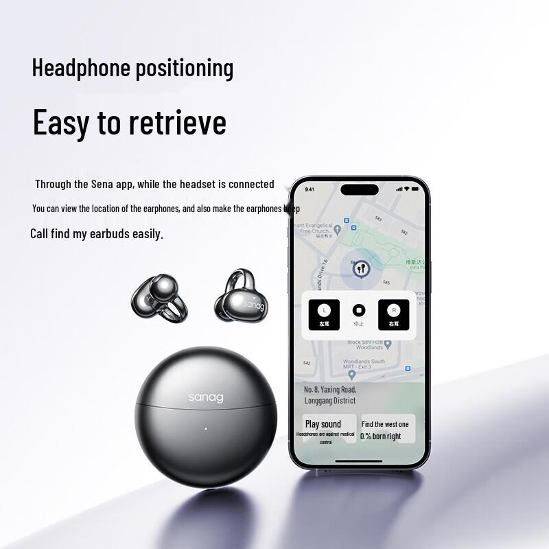 SANAG S6S Open-Ear Clip-On Bone Conduction Sports Headset