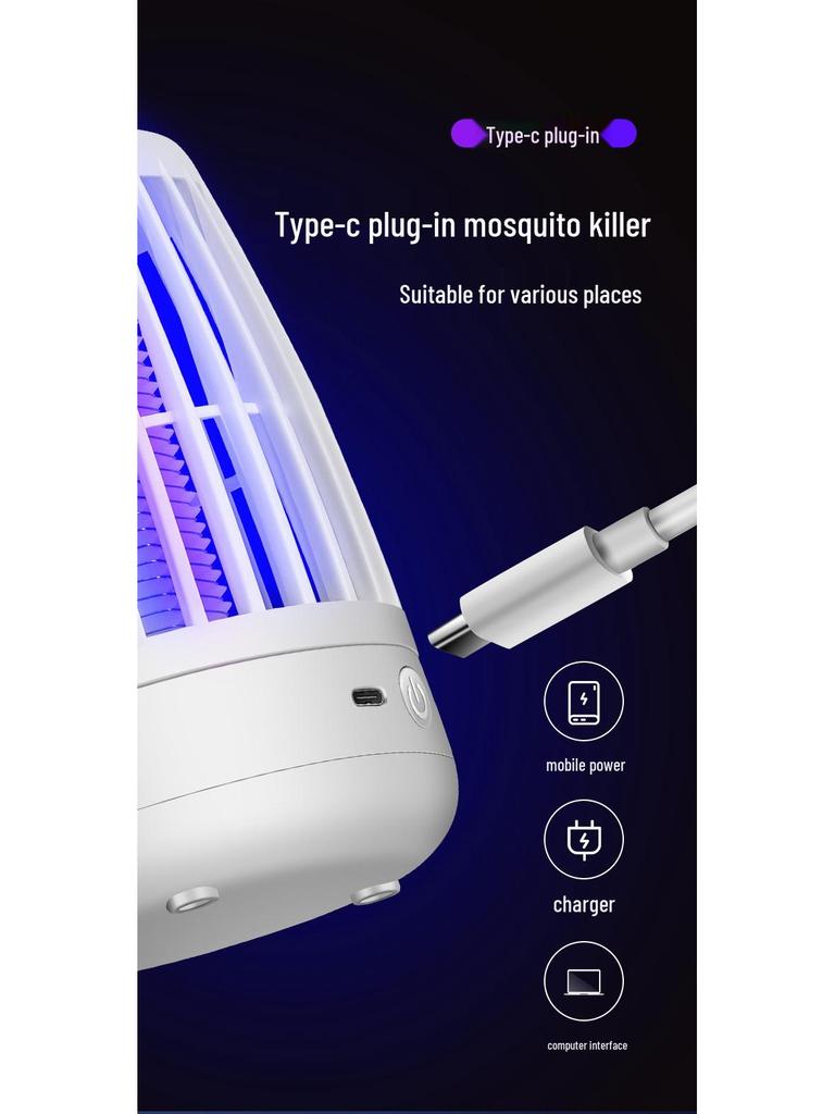 USB Wall-Mountable Night Light & Mosquito Killer Lamp for Bedroom