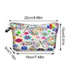 1pc Beautiful Dragonfly Flower Print Makeup Bags, Women Portable Travel Cosmetic Storage Bags with Zipper