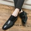 Fashion Retro Men Formal Leather Shoes Lace-up Business Office Fashion Leather Shoes Wedding Banquet Shoes Black Brown 38-46 Men Shoes