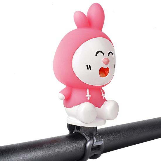 Cartoon Bike Bell Cute Squeeze Bicycle Horn Loud Clear Easy Installation On 0.87" Handlebars Bicycle Bell Lightweight Plastic Silicone Stretchable