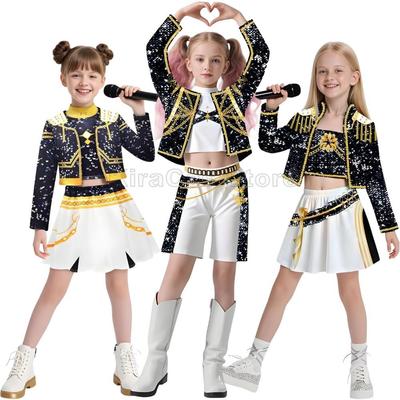 Movie Kids Kpop Demon Hunter Cosplay Rumi Zoey Mira Cosplay Suit Clothes KPop Rumi Zoey Mira Cosplay Costume 3D Print Costume