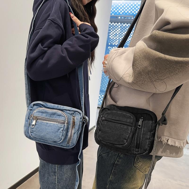 Denim Bag Women's Sports Shoulder Crossbody Bag Men's Mini Mobile Phone Bag