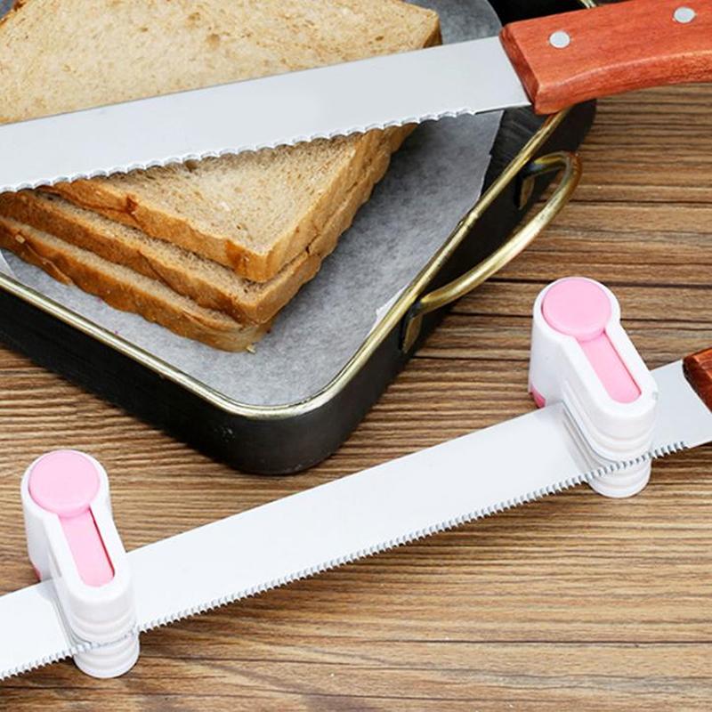 2 Pieces / Set 5 Layers Cut Bread Knife Splitter Toast Slicer Bread Cutter Food-Grade Plastic Cake Bread Cutter