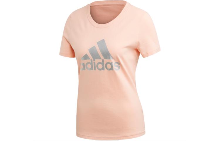 

Adidas T Shirts Women s Pink Crew Neck Moderate Straight Fit FM9448 S